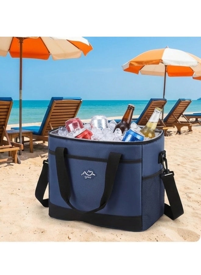 هابي هوم حقيبة غداء كبيرة 26 لتر معزولة حرارياً للرجال والنساء – شنطة تبريد لانش بوكس مقاومة للتسرب ببطانة PEVA صديقة للبيئة – قماش أوكسفورد 900D متين مقاوم للماء والتمزق – حزام كتف قابل للتعديل ومقبض مبطن – مثالية للعمل، المدرسة، الرحلات، التخييم والصيد – لون أزرق - Image 2