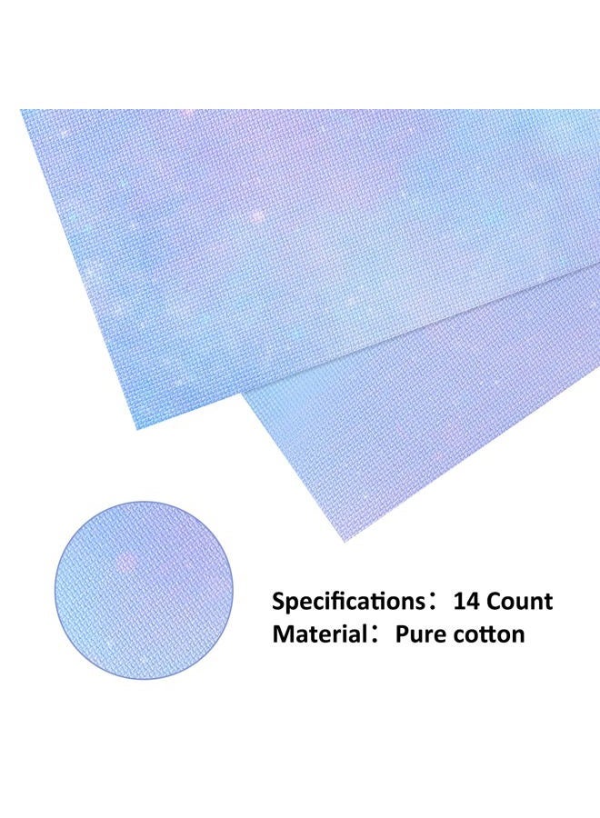 Pllieay 4 Pieces Printed Aida Cloth 14 Count Cross Stitch Fabric, Embroidery Cloth, 18 x 12 Inch, Starry Sky Printed Patterns - Image 4