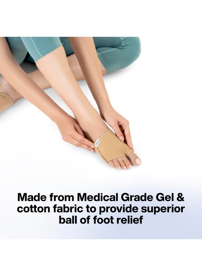 FOverA FOVERA Gel Metatarsal Cotton Sleeves with Ball of Foot Cushion for Metatarsalgia Pain Relief - Gel Ball of Foot Support Pads for Men and Women (Beige, Large, Pack of 1 Pair) - Image 2