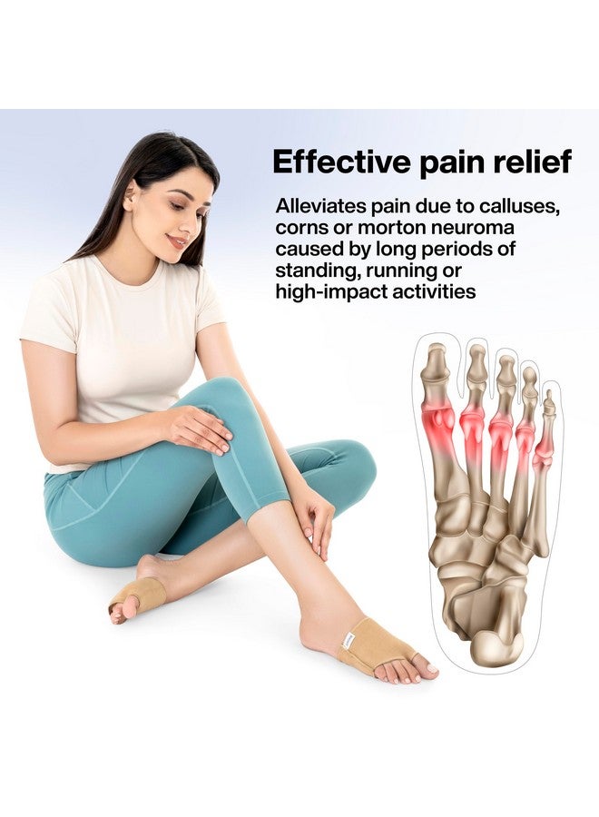 FOverA FOVERA Gel Metatarsal Cotton Sleeves with Ball of Foot Cushion for Metatarsalgia Pain Relief - Gel Ball of Foot Support Pads for Men and Women (Beige, Large, Pack of 1 Pair) - Image 5