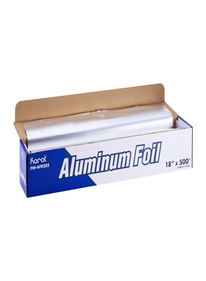Karat FW-AFR205 18"x 500' Standard Aluminum Foil Roll, Silver - Image 1
