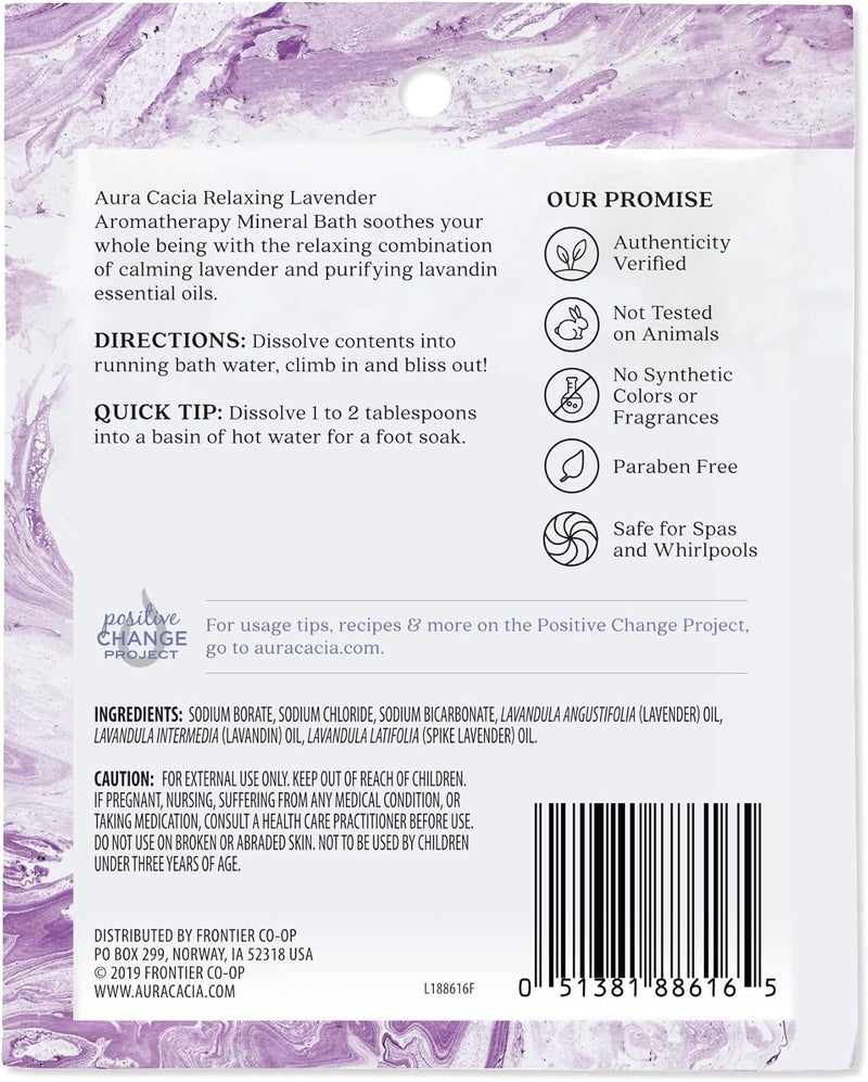 Aura Cacia Aromatherapy Mineral Bath Salts - Relaxing Lavender - 2.5 oz Packet (Pack of 3) - Image 2