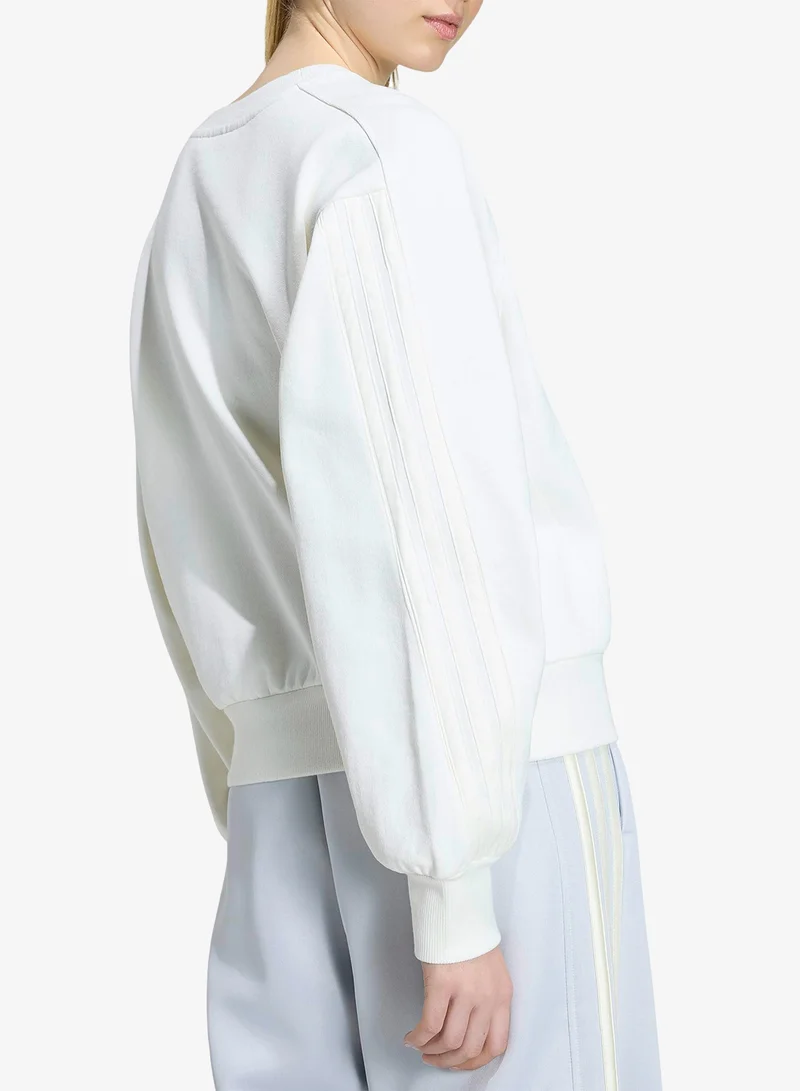 Adidas OWHITE/OWHITE 3-Stripes Sweatshirt for Women | Best Price UAE