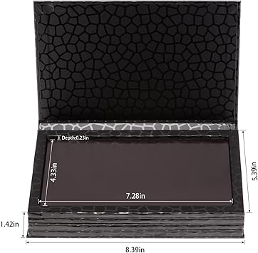 Allwon 4Layer Book Shaped Magnetic Palette Large Empty Makeup Palette Storage Box for Eyeshadow Lipstick Blush Powder Black - Image 3