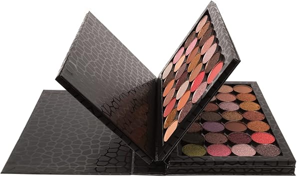 Allwon 4Layer Book Shaped Magnetic Palette Large Empty Makeup Palette Storage Box for Eyeshadow Lipstick Blush Powder Black - Image 5