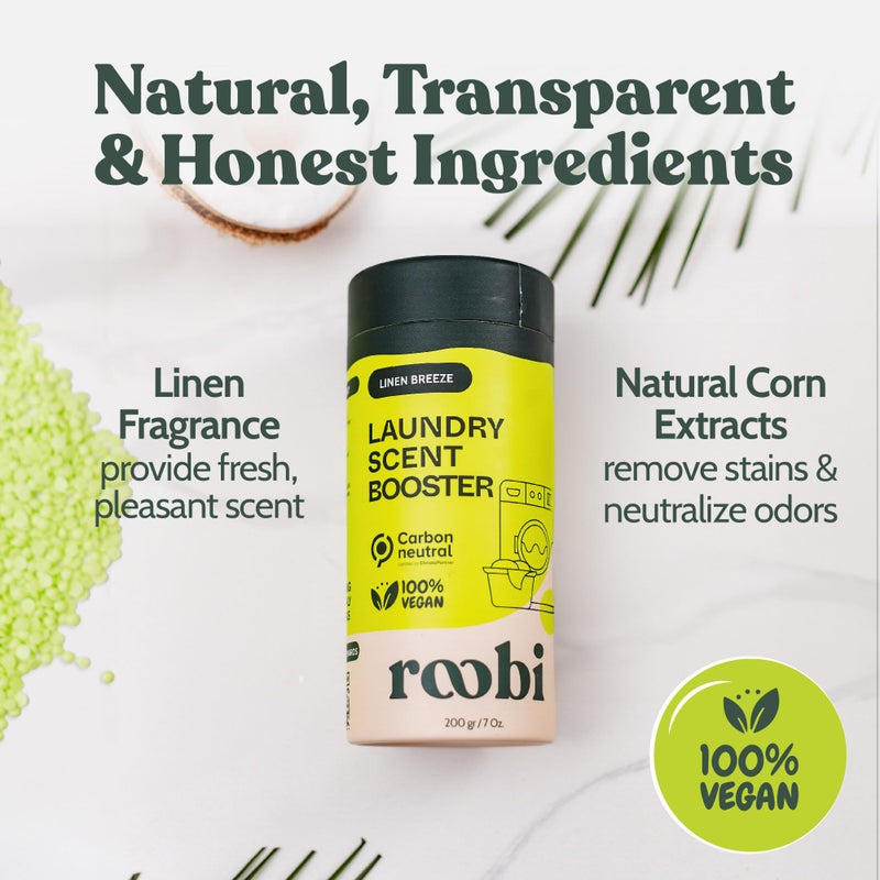 Roobi Sustainable Laundry Scent Booster Beads. Linen Breeze Fragrance Laundry Beads. Up to 20 Washing Cycles. Carbon Neutral, 100% Vegan. - Image 3