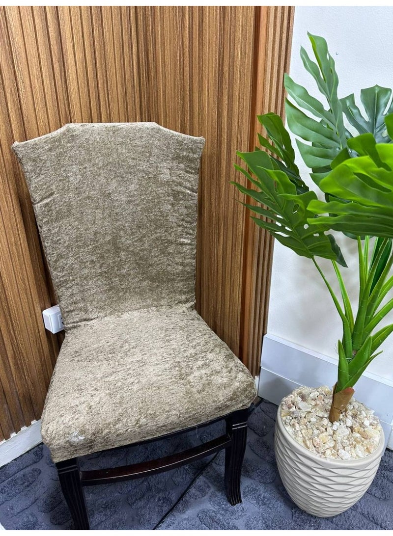 Velvet Dining Cair Cover (6 Pieces) CAFE