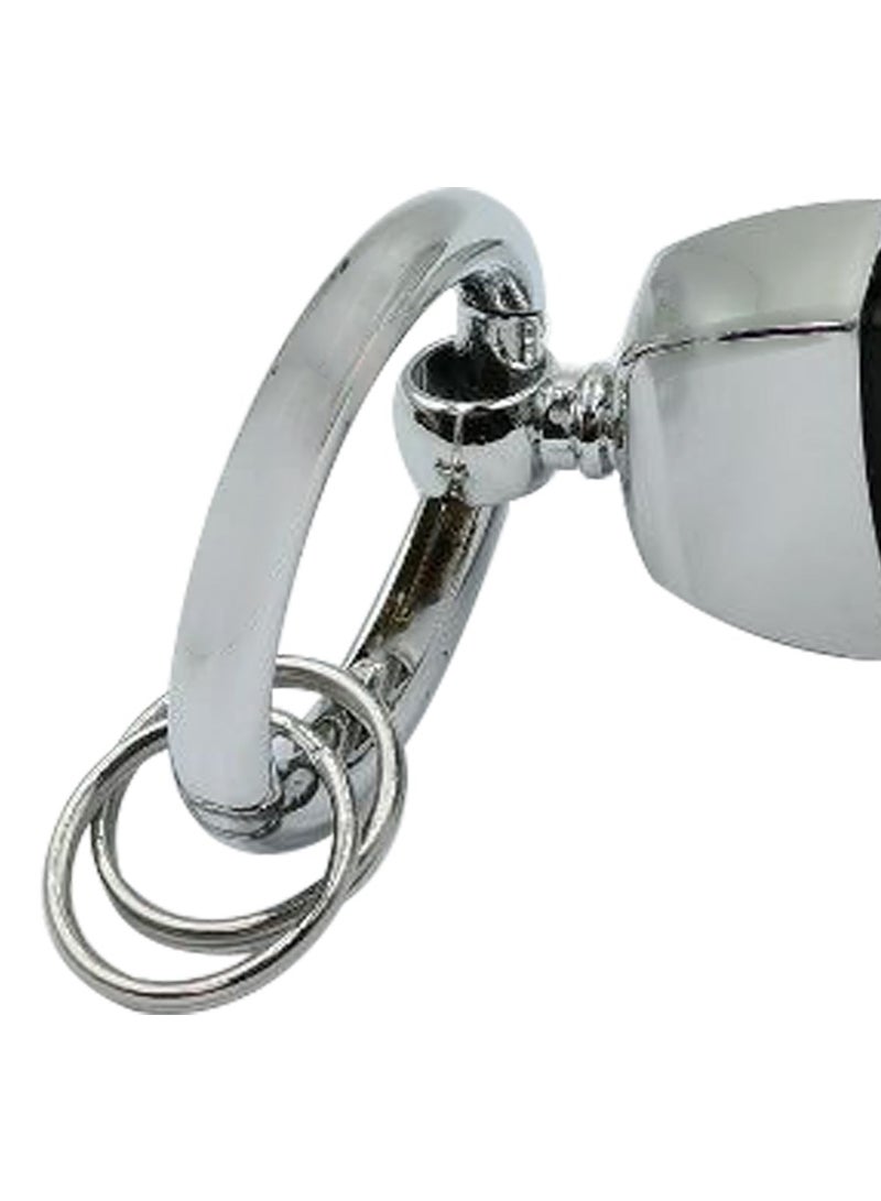 Honda Durable and Stylish Premium Leather Strap Car Keychain with Retractable Metal Clip and Metal Ring - HONDA - Black - Image 5