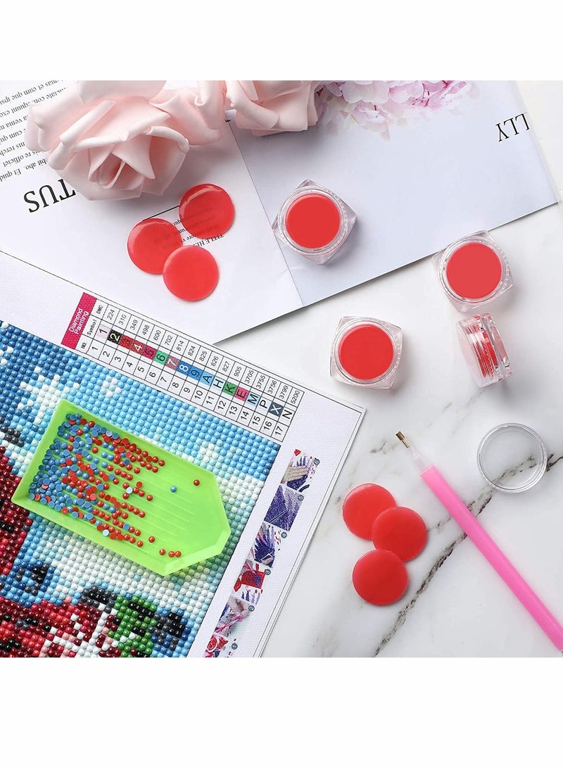 Excefore Diamond Art Painting Wax Storage Box Full of Red Glue Clay, DIY Diamond Art Wax Holder Case with Glue Clay for Diamond Painting Embroidery Accessories (Square - 15 Pcs) - Image 4