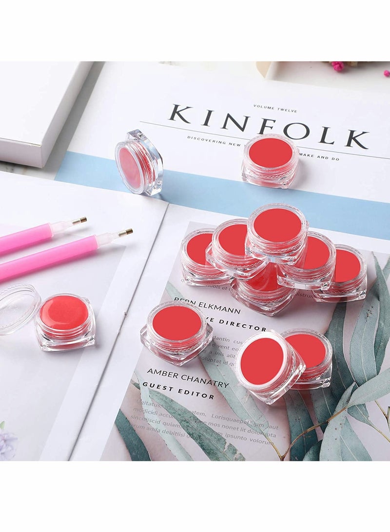 Excefore Diamond Art Painting Wax Storage Box Full of Red Glue Clay, DIY Diamond Art Wax Holder Case with Glue Clay for Diamond Painting Embroidery Accessories (Square - 15 Pcs) - Image 2