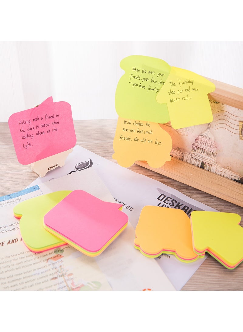 Deli EA03102 STICK UP Unique Shape Sticky Notes 4 pieces, 70gsm Paper, 76×76mm, Yellow, Orange, Pink, Green, 80 Sheets (20 Sheets Each), Neon, Repositionable Assorted - Image 4