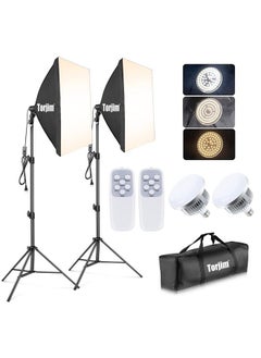 Softbox Photography Lighting Kit, Professional Photo Studio Lighting with 2x27x27in Soft Box | 2X 85W 3000-7500K E26 LED Bulb,Continuous Lighting Kit for Video Recording, Portraits Shooting