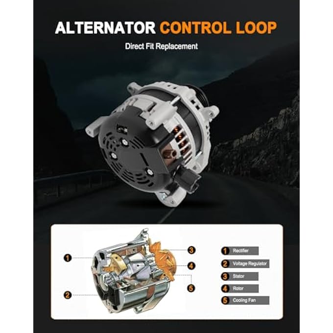 ASAPE 104211-3910 High Output Replacement New Alternator Fit for 2016 2017 2018 2019 2020 2021 2022 for Honda Civic 2.0L - Image 3