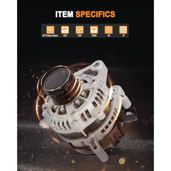 ASAPE 104211-3910 High Output Replacement New Alternator Fit for 2016 2017 2018 2019 2020 2021 2022 for Honda Civic 2.0L - Image 2