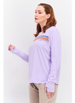 Brooks Women Sportswear Fit Long Sleeve Training T-Shirt, Lavender Combo  - Image 4