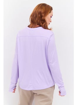 Brooks Women Sportswear Fit Long Sleeve Training T-Shirt, Lavender Combo  - Image 3