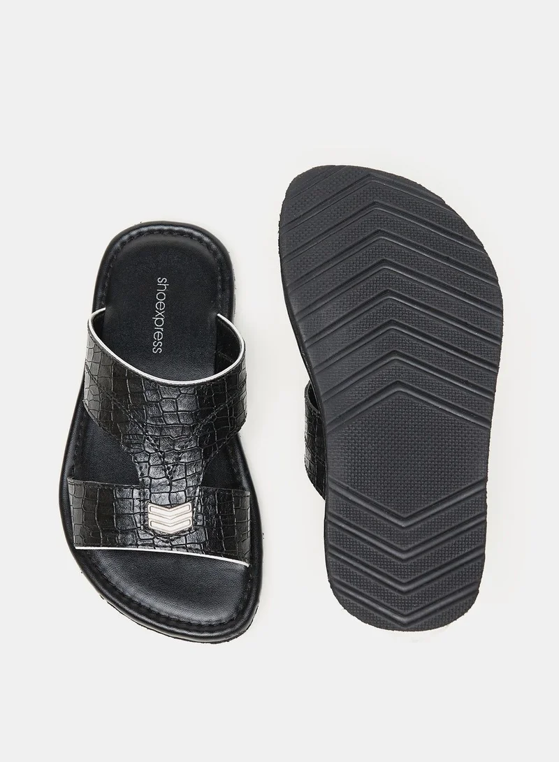 shoexpress Textured Slip On Arabic Sandals