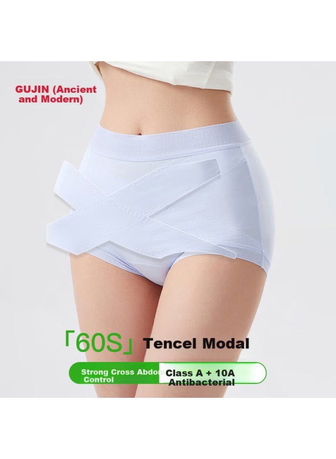 Gujin High-waist Women's Cross-tummy Control Modal Seamless Underwear 10a Mulberry Silk Antibacterial Crotch 3-pack - Image 1