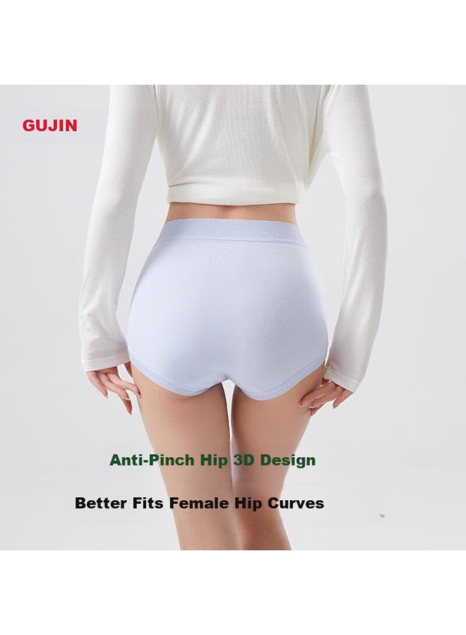 Gujin High-waist Women's Cross-tummy Control Modal Seamless Underwear 10a Mulberry Silk Antibacterial Crotch 3-pack - Image 2