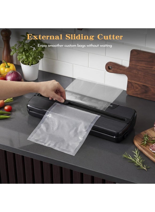 M.A&F's Vacuum Sealer Machine, 5-in-1 Automatic Sealing Food Saver Machine with10Pcs Sealing Bags, Dry & Moist Sealing Modes, Vacuum Sealer with Built-in Cutter for Food Fresh and Storage - Image 3