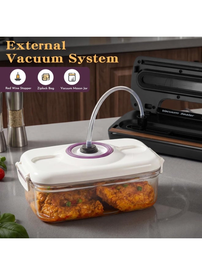 M.A&F's Vacuum Sealer Machine, 5-in-1 Automatic Sealing Food Saver Machine with10Pcs Sealing Bags, Dry & Moist Sealing Modes, Vacuum Sealer with Built-in Cutter for Food Fresh and Storage - Image 2