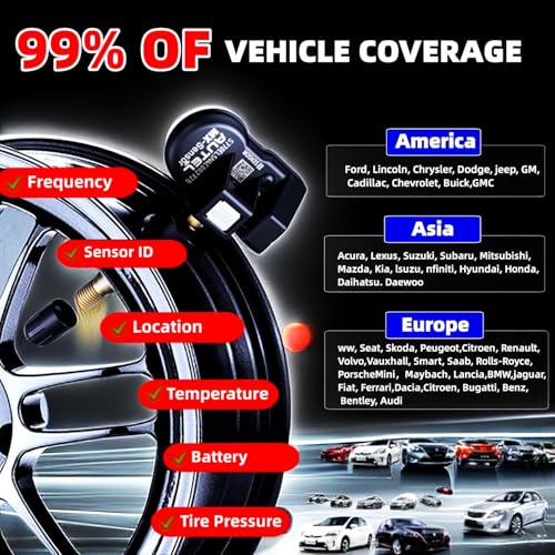 Autel حساس TPMS من أوتيل MX-Sensor 315Mhz/433Mhz حساسات الإطارات من أوتيل، قابلة للبرمجة على مستوى OE وقابلة للاستنساخ، قابلة للبرمجة بواسطة أداة TPMS من أوتيل متوافقة مع TS408 508 608 (4 قطع ساق مطاطية) - Image 3