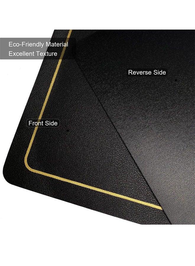 DUNISO 6 Pcs Placemat,Waterproof Wipeable PU Leather Place Mats Indoor, Washable Kitchen Table Mats for Party Home Décor,Black  - Image 2
