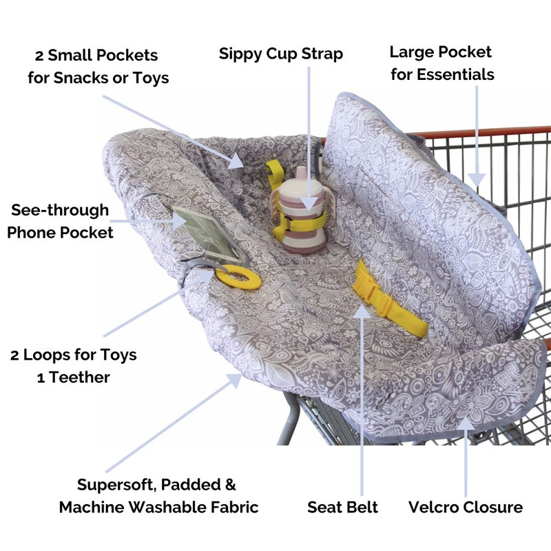 Suessie Shopping Cart Cover and High Chair Cover, Sweet Dreams - Image 2