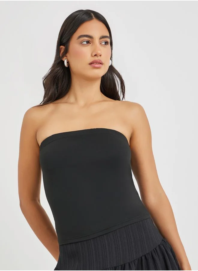 Styli Styli Solid Bandeau Neck Top