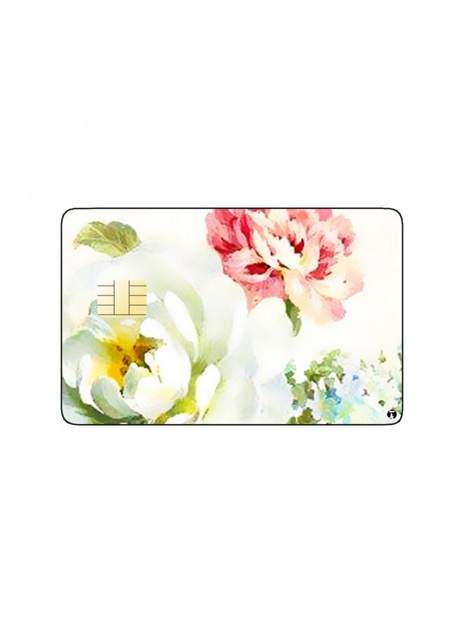 RKN PRINTED BANK CARD STICKER Beautiful Colorful Roses Drawing - Image 1