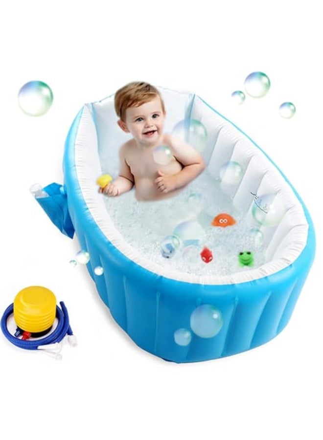 LinJie Baby Inflatable Bathtub，Baby Baths Collapsible Baby Bath Newborn Bath for Boy and Girls，Toddler Bath Foldable Baby Bath Travel Baby Bath Support 0-12 Months - Image 1