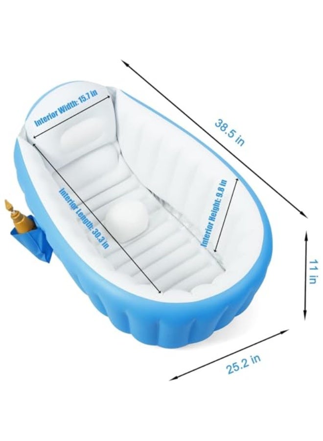LinJie Baby Inflatable Bathtub，Baby Baths Collapsible Baby Bath Newborn Bath for Boy and Girls，Toddler Bath Foldable Baby Bath Travel Baby Bath Support 0-12 Months - Image 4