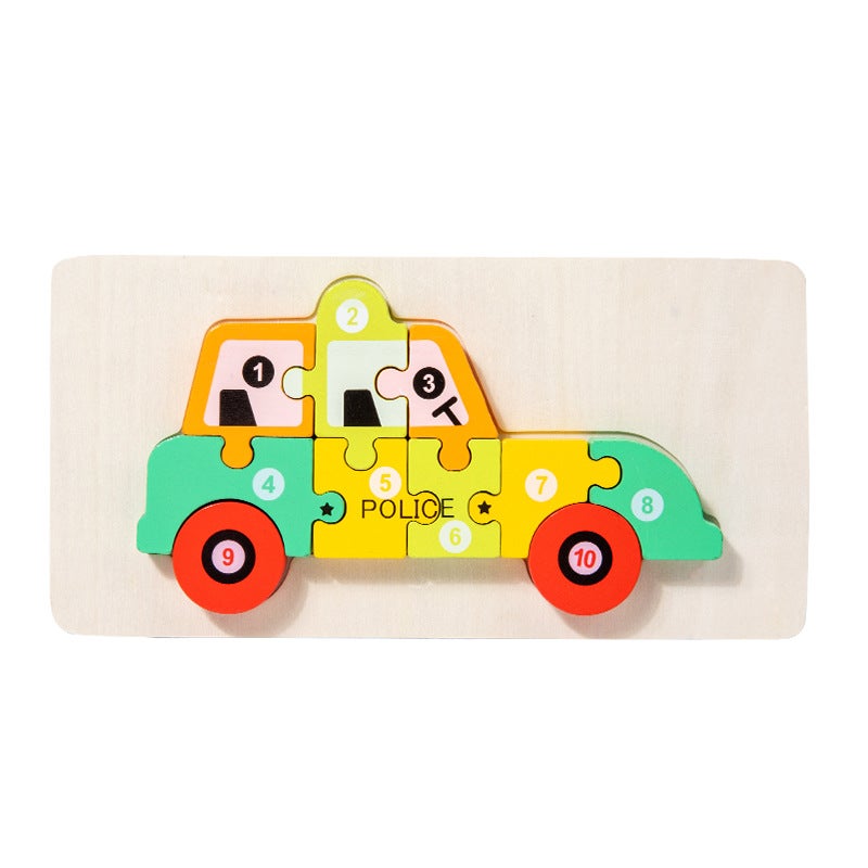 Wooden Children'S Educational Toys 4-6 Early Education Cognitive Product Wooden Animal Traffic Shape Matching 3D Puzzle - Image 1
