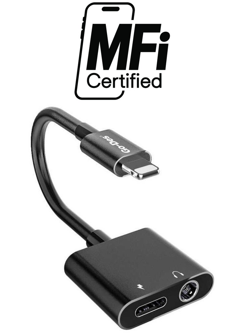 GO-DES - 2 in 1 Lightning Adapter+3.5mm Headphone(GD-UC026) - Image 1