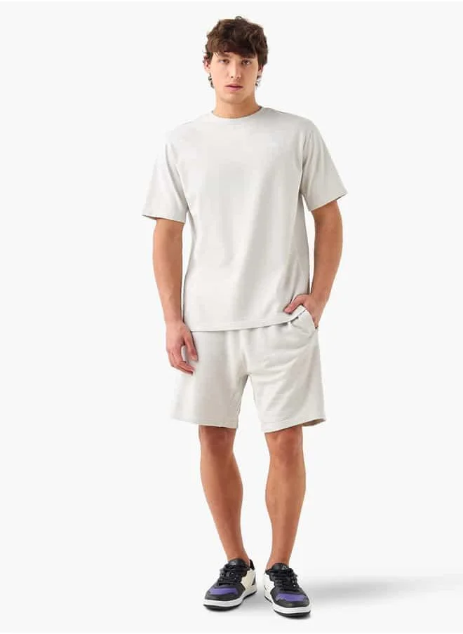 Kappa Kappa Textured Shorts with Drawstring Closure and Pockets