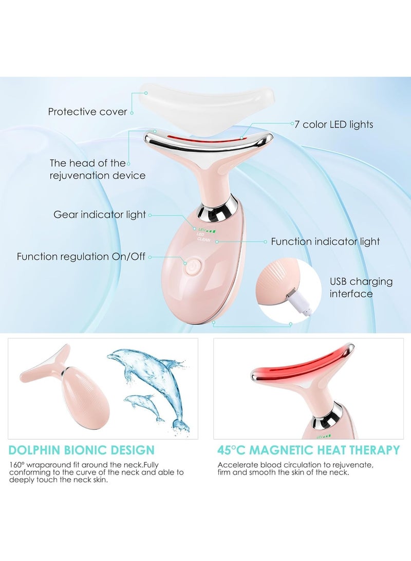 DubaiGallery Skin Tightening Machine for Face & Neck – LED Therapy, Vibration Massage, Heat Lift, Anti-Wrinkle Jawline Shaping Beauty Tool - Image 5