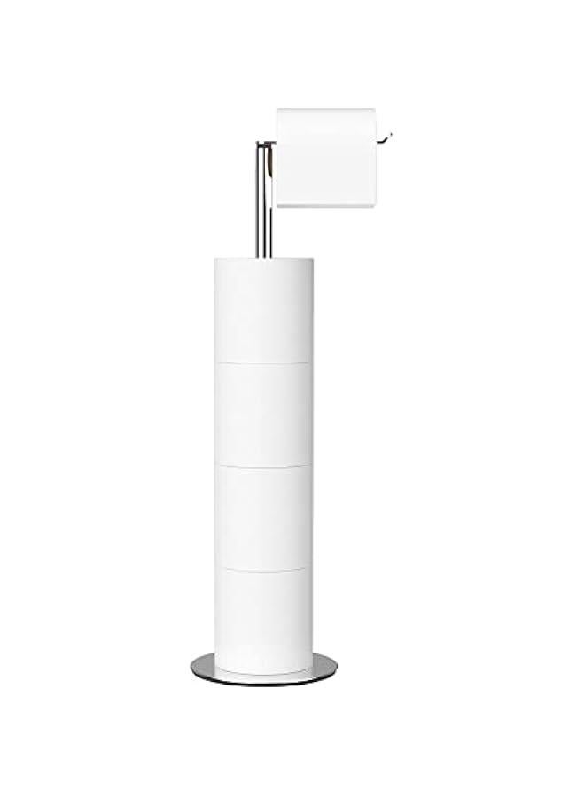 Toilet Paper Holder Stand and Dispenser for 4 Spare Rolls, Stainless Steel Free-Standing Toilet Tissue Paper Roll Storage Shelf - Image 1
