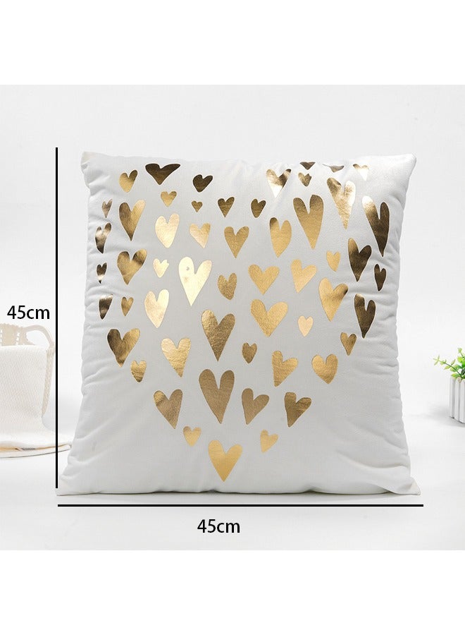 Heart Print Decorative Throw Pillow Cover,Hot stamping backrest simple pillow cover geometric pillowcase headboard cushion home decoration pillow - Image 3
