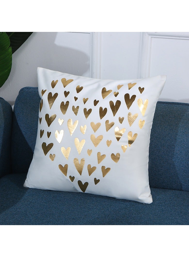 Heart Print Decorative Throw Pillow Cover,Hot stamping backrest simple pillow cover geometric pillowcase headboard cushion home decoration pillow - Image 4