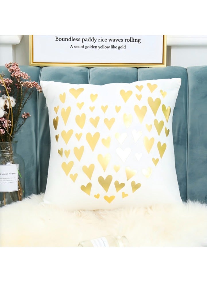 Heart Print Decorative Throw Pillow Cover,Hot stamping backrest simple pillow cover geometric pillowcase headboard cushion home decoration pillow - Image 5