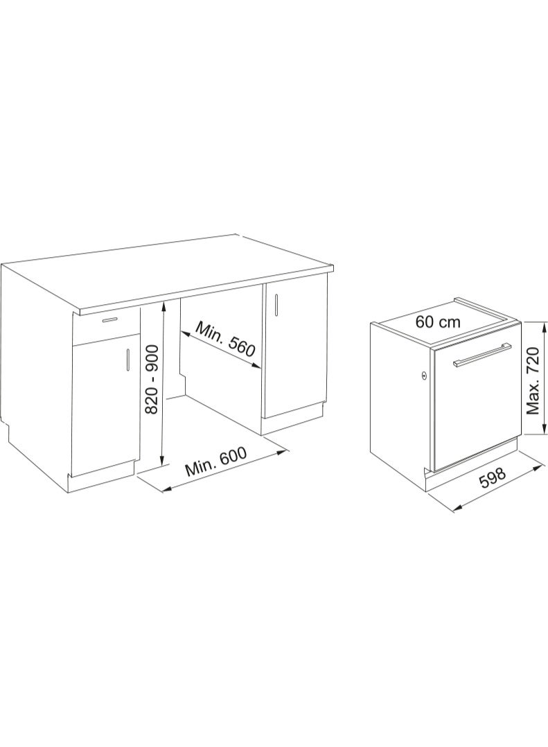 فرانكي غسالة أطباق بلت إن، 60 سم، ستانلس ستيل، 14 إعداد ، FDW 614 D7P DOS D - Image 3