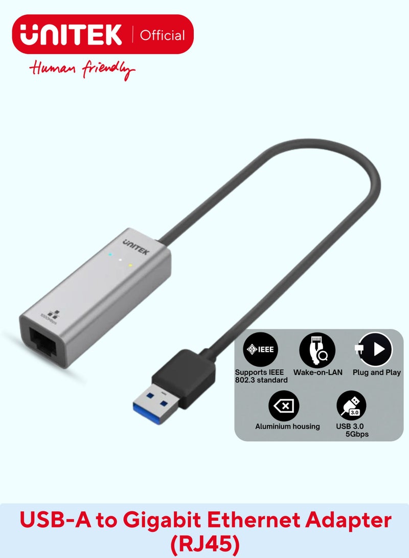 UNITEK Unitek Y-3464 USB-A to Gigabit Ethernet Adapter , Gigabit Ethernet via USB3.0  - Image 1