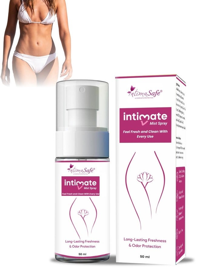 IntimaSafe Intimate Hygiene Spray for Women - Cleansing & Refreshing Spray for Odour Prevention for Private Parts, Maintains Natural pH Level, Protects from UTI, Rashes & Fungal Infections - 50 ML - Image 1
