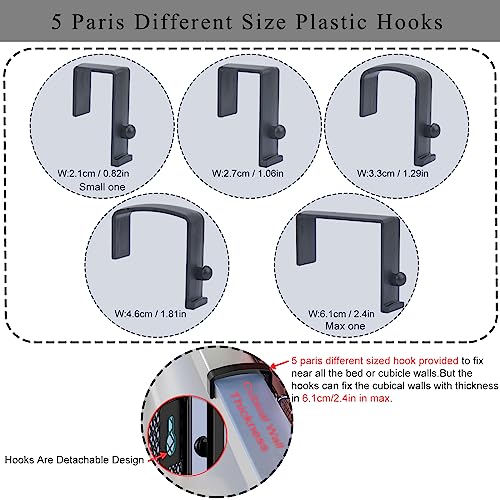 JDYOOMI Hanging Floating Shelves - Metal Mesh Cubicle Storage Organizer with 5 Plastic Hangers (Black) - Image 3