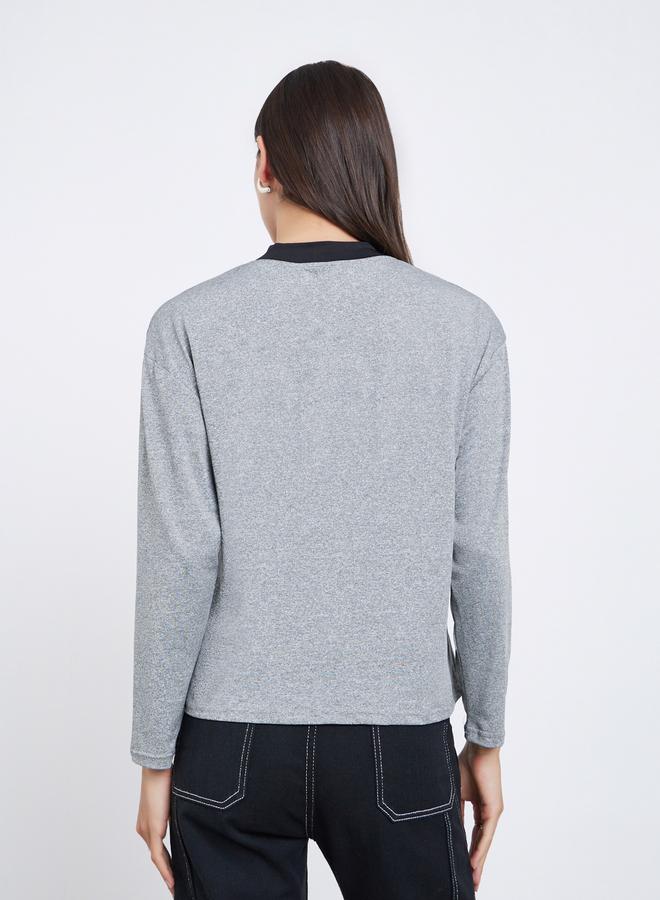 Styli Women Grey Embroidered Slogan T-Shirt - Image 4