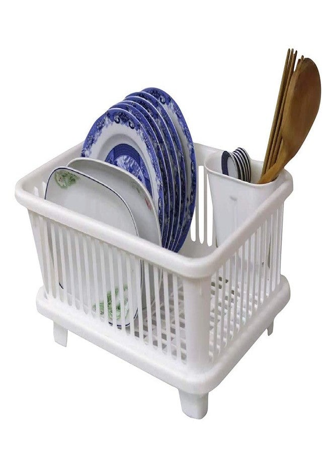 PRETOX Multipurpose 3 in 1 Large Sink Set Dish Rack Drainer with Tray Large Size, Drying Rack Washing Basket with Tray for Kitchen, Dish Rack Organizers (Blue) - Image 2
