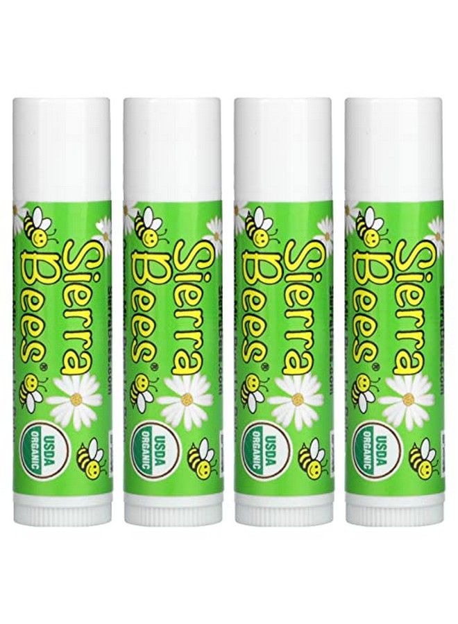 Sierra Bees مرطبات الشفاه العضوية بنكهة النعناع، عبوة من 4 قطع، 15 أونصة (4.25 جرام) لكل منها  - Image 1