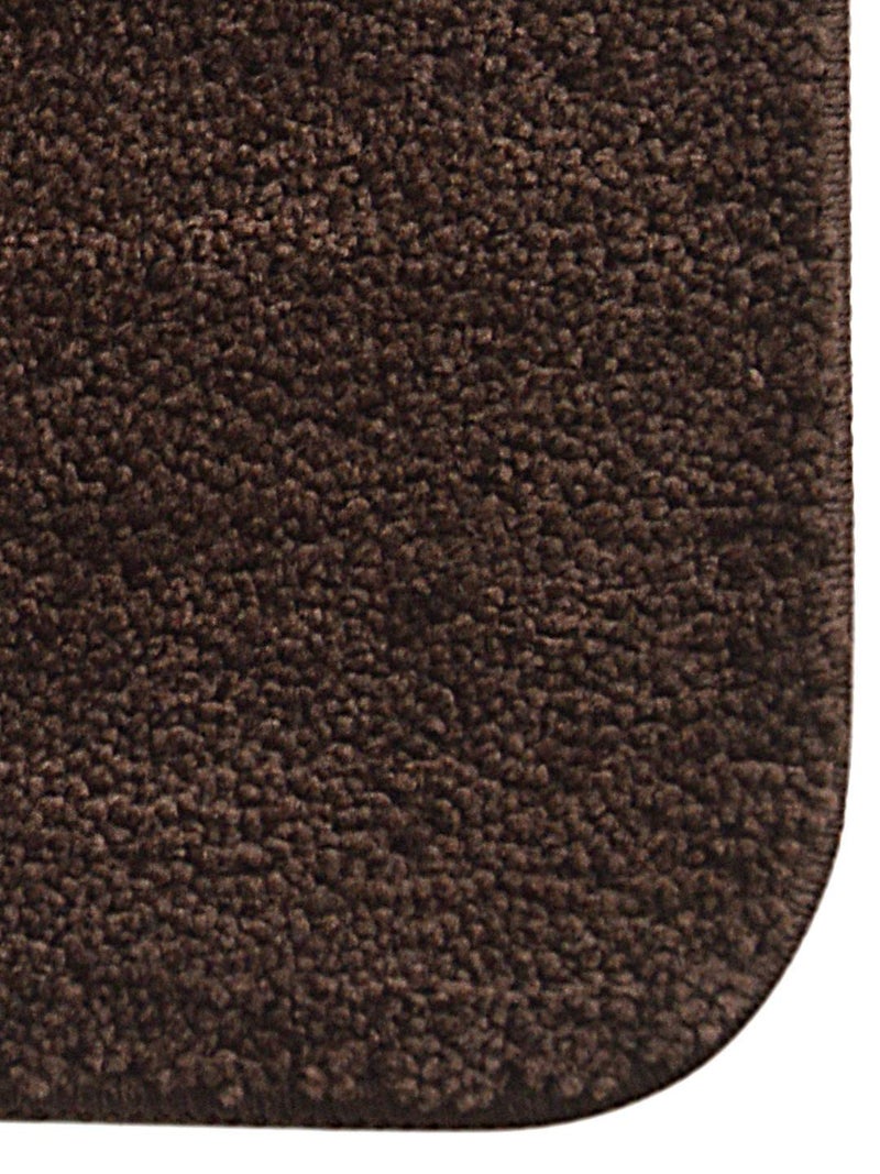 SKIVE India Stylish Anti Skid Backing Super Soft Velvet Feel Fur Bedside-skive2 Runner for Bedroom Living Room Floor Home Decoration (Coffee, 40 x 120 CM) 1Pcs - Image 2