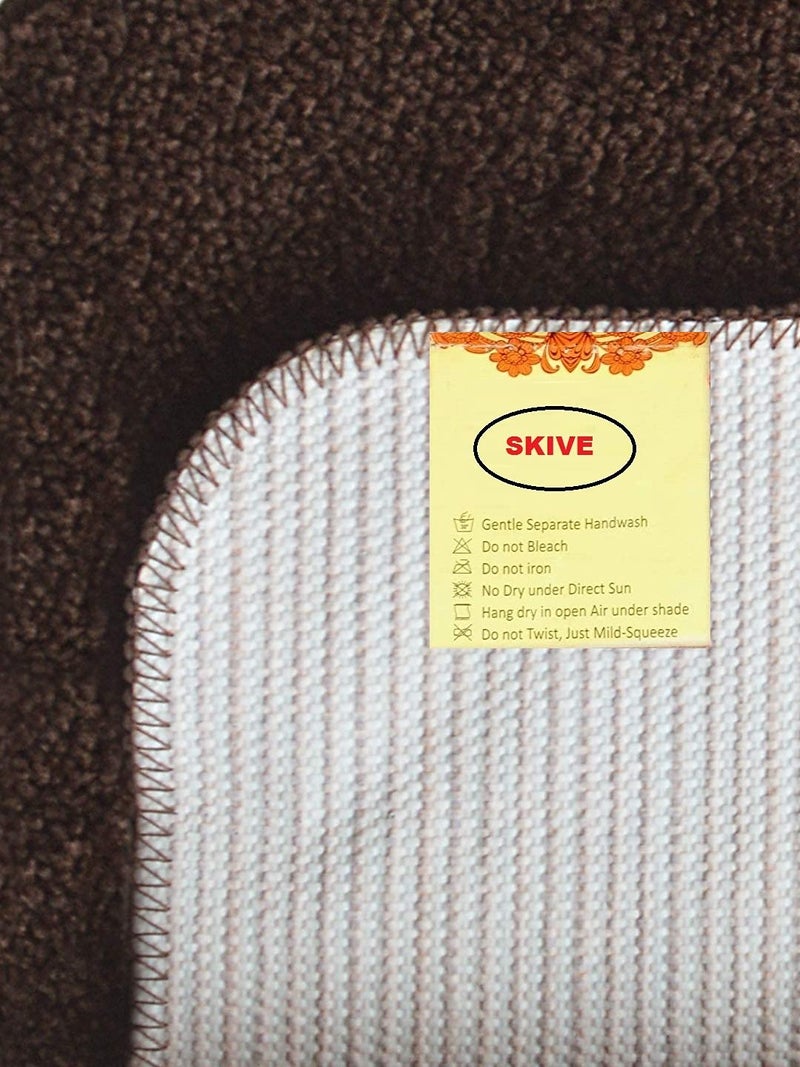 SKIVE India Stylish Anti Skid Backing Super Soft Velvet Feel Fur Bedside-skive2 Runner for Bedroom Living Room Floor Home Decoration (Coffee, 40 x 120 CM) 1Pcs - Image 3