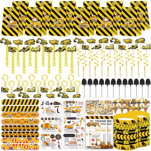 PLOUGVI 232PCS Construction Birthday Party Supplies Decorations Favors Construction Theme Toys for Goodie Bag Stuffer Pinata Filler Gifts - Image 1